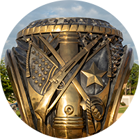The bronze Aggie Ring replica at Haynes Ring Plaza.